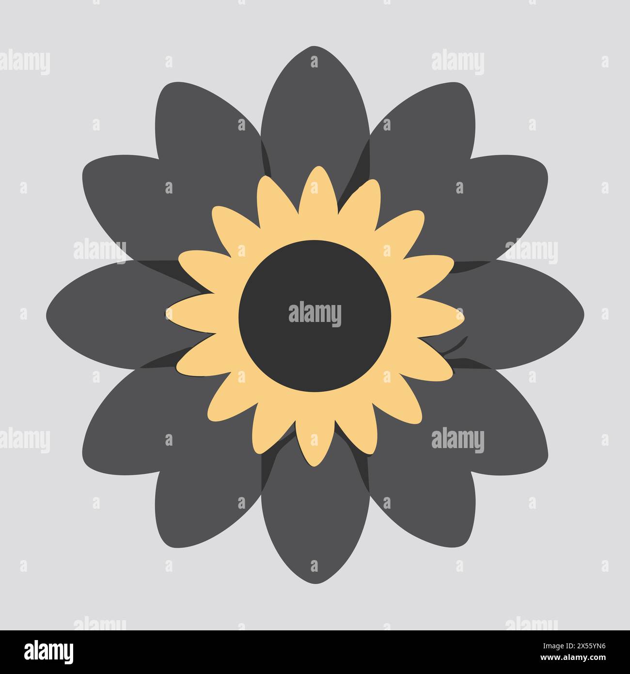 Flower design over gray background, vector illustration. Flat design floral symbol. Stock Vector