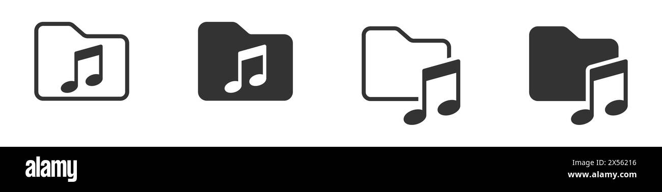Music folder icon. Vector illustration Stock Vector