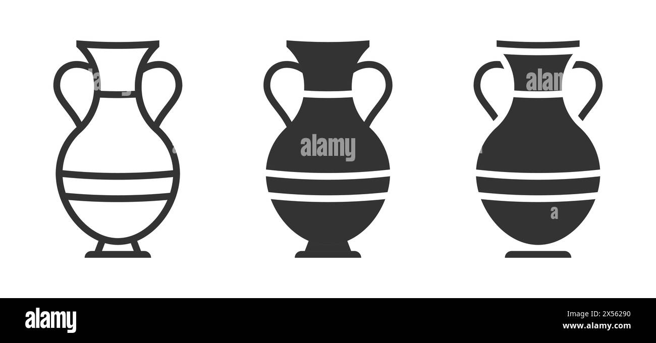Amphora icon isolated on a white background. Vector illustration Stock ...