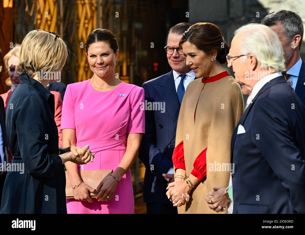 Stockholm, Sweden. 07th May, 2024. STOCKHOLM 20240507Crown Princess Victoria, Prince Daniel, Denmark's Queen Mary and Sweden's King Carl XVI Gustaf talk to museum director Sanne Houby-Nielsen during a visit to the Nordic Museum in Stockholm, Sweden, on May 7, 2024. King Frederik X and Queen Mary of Denmark are on a State Visit to Sweden 6-7 May, 2024. Photo Anders Wiklund/TT code 10040 Credit: TT News Agency/Alamy Live News Stock Photo