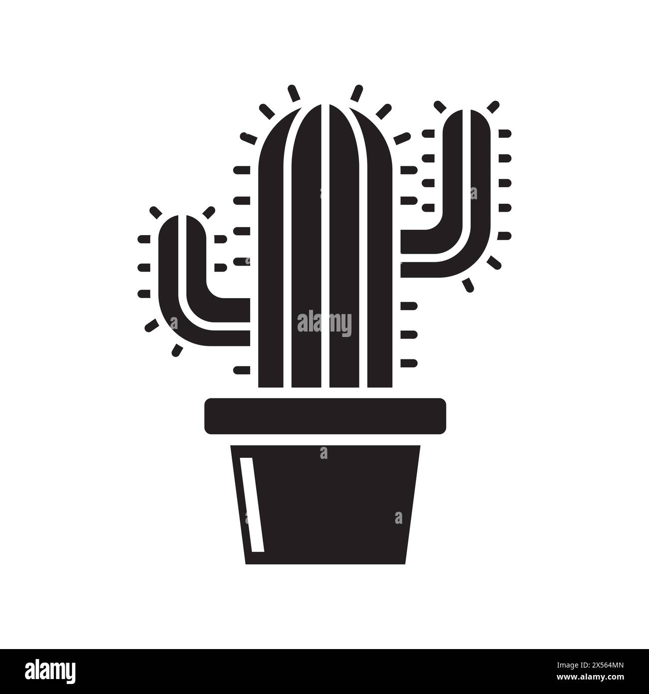 Cactus icon isolated on a white background. Vector illustration Stock Vector