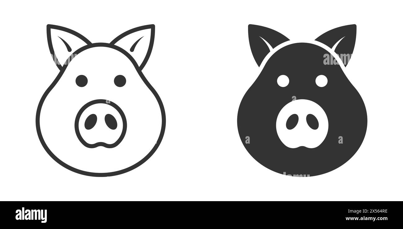 Pig head icon. Vector illustration Stock Vector