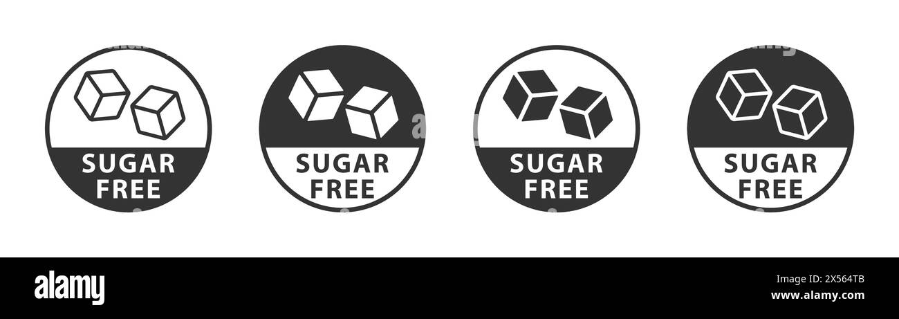 Sugar free logo or badge template. Suitable for food product. Vector illustration Stock Vector