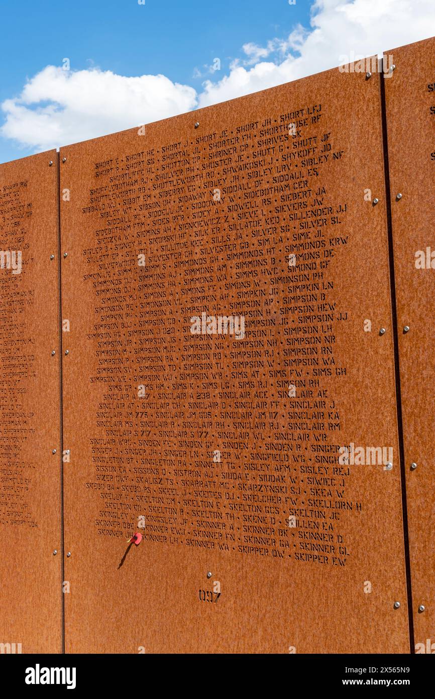 Wall of names of those who perished in WWII, International Bomber