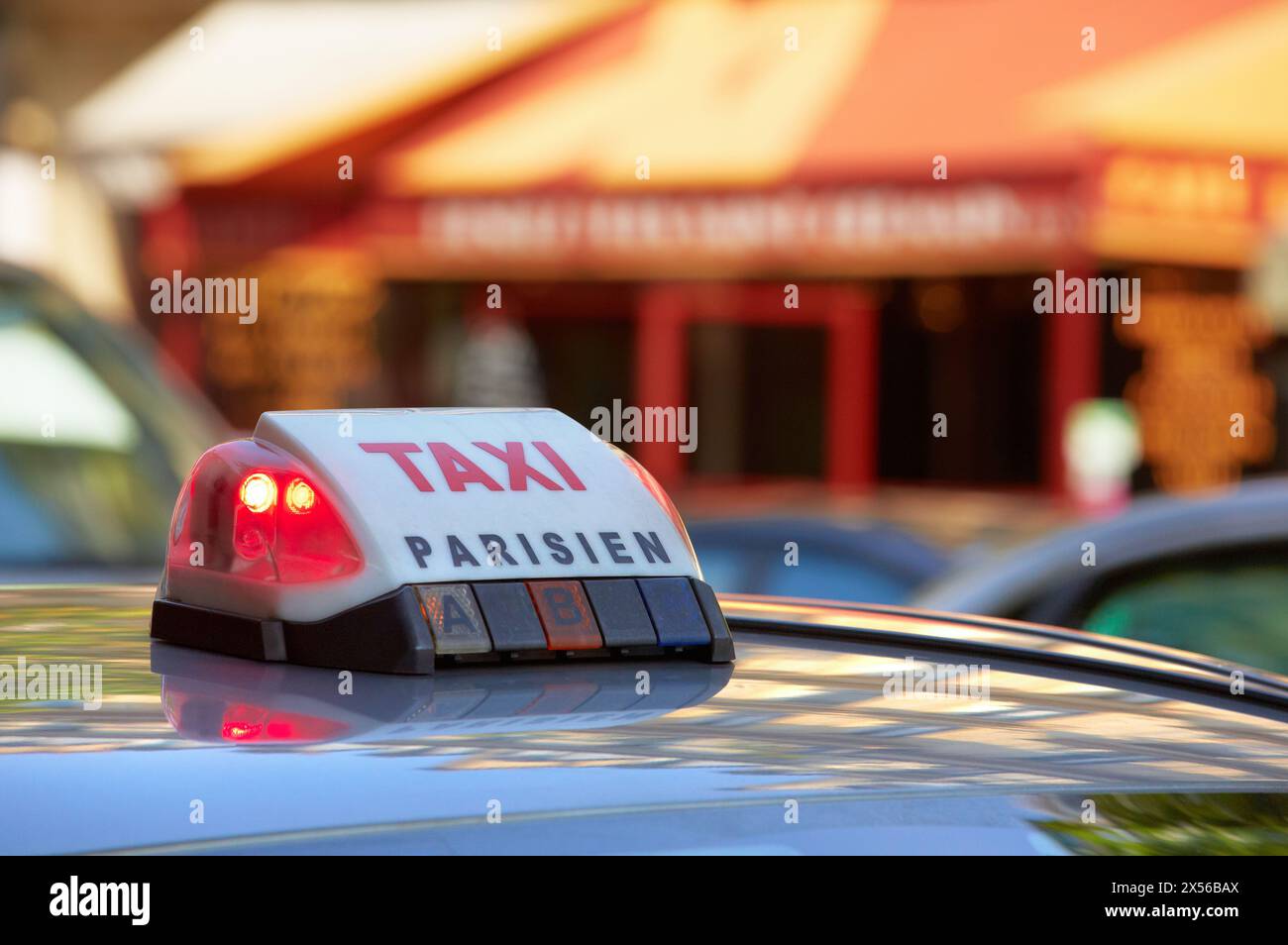 Taxi. Latin Quartier. Paris. France. Europe. Stock Photo
