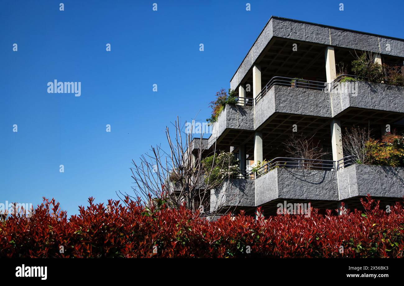 Photo inspiration: Tiered Apartment Building With Unique Features Reference: Contemporary Apartment Building Showcasing Hi Res Stock Photography And