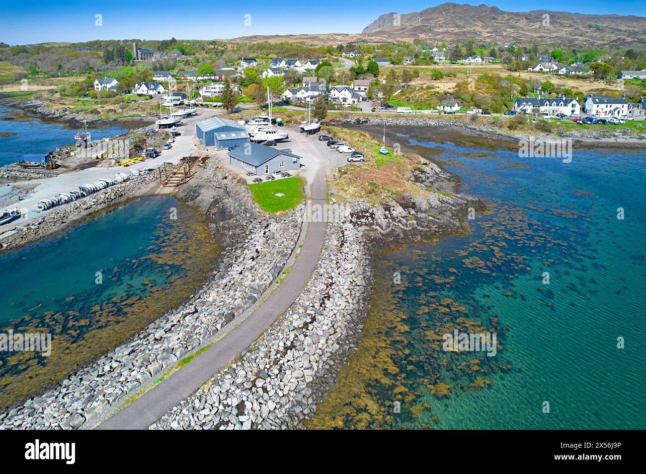 Arisaig Lochaber Scotland houses small bay turquoise sea the causeway