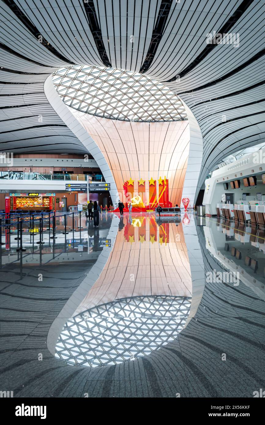 Peking, China – 12. April 2024: Terminal Des Neuen Flughafen Beijing ...