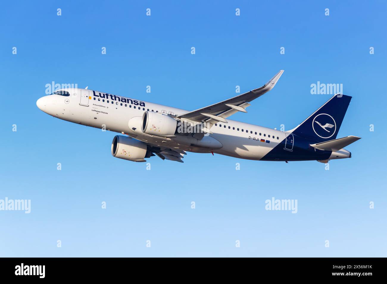 Lufthansa Airbus A320neo airplane Munich airport in Germany Stock