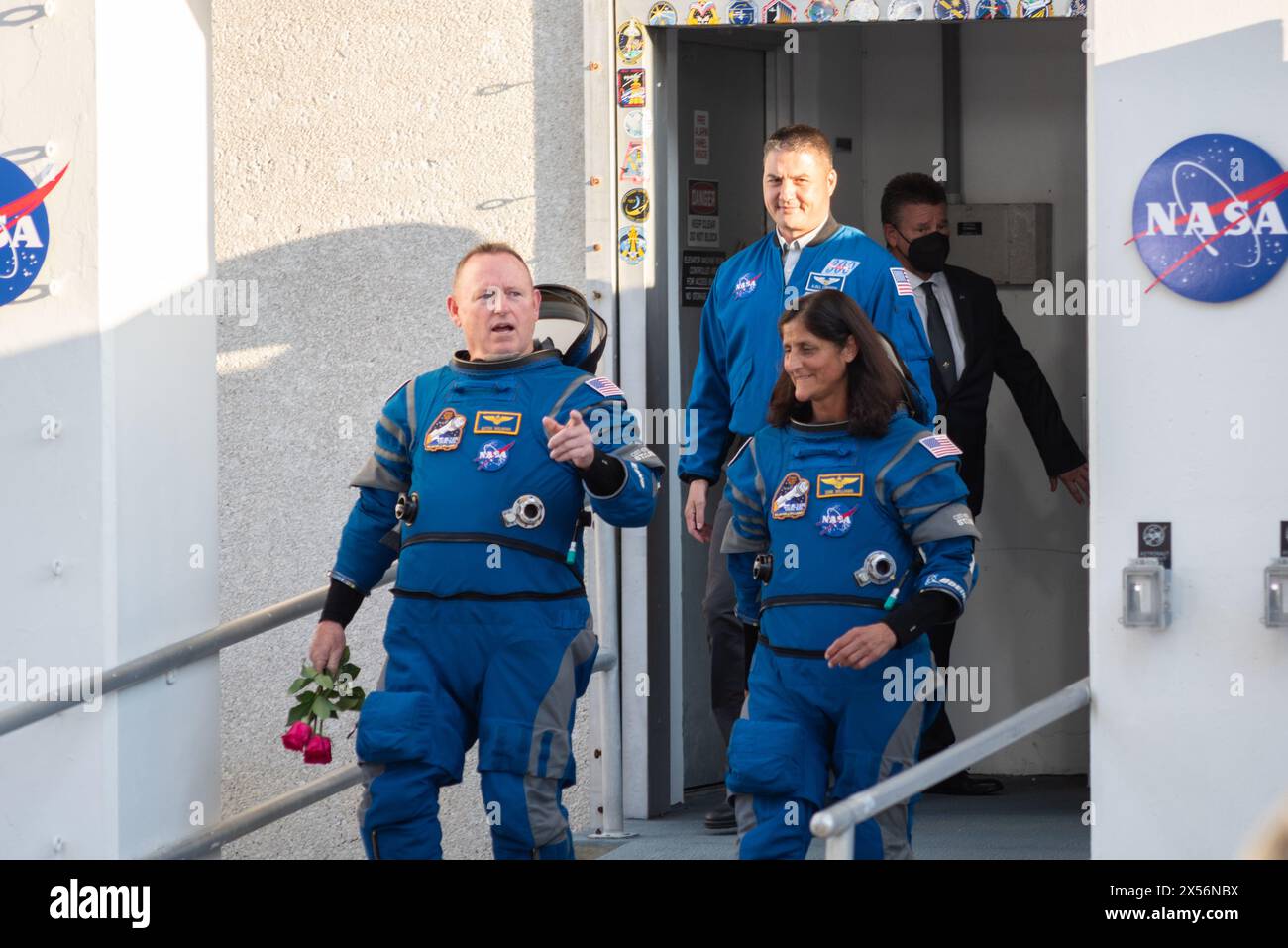 NASA Astronauts Butch Wilmore and Suni Williams Crew Walkout Event Stock Photo