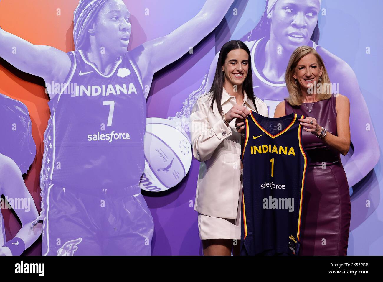 FILE Iowa's Caitlin Clark, left, poses for a photo with WNBA