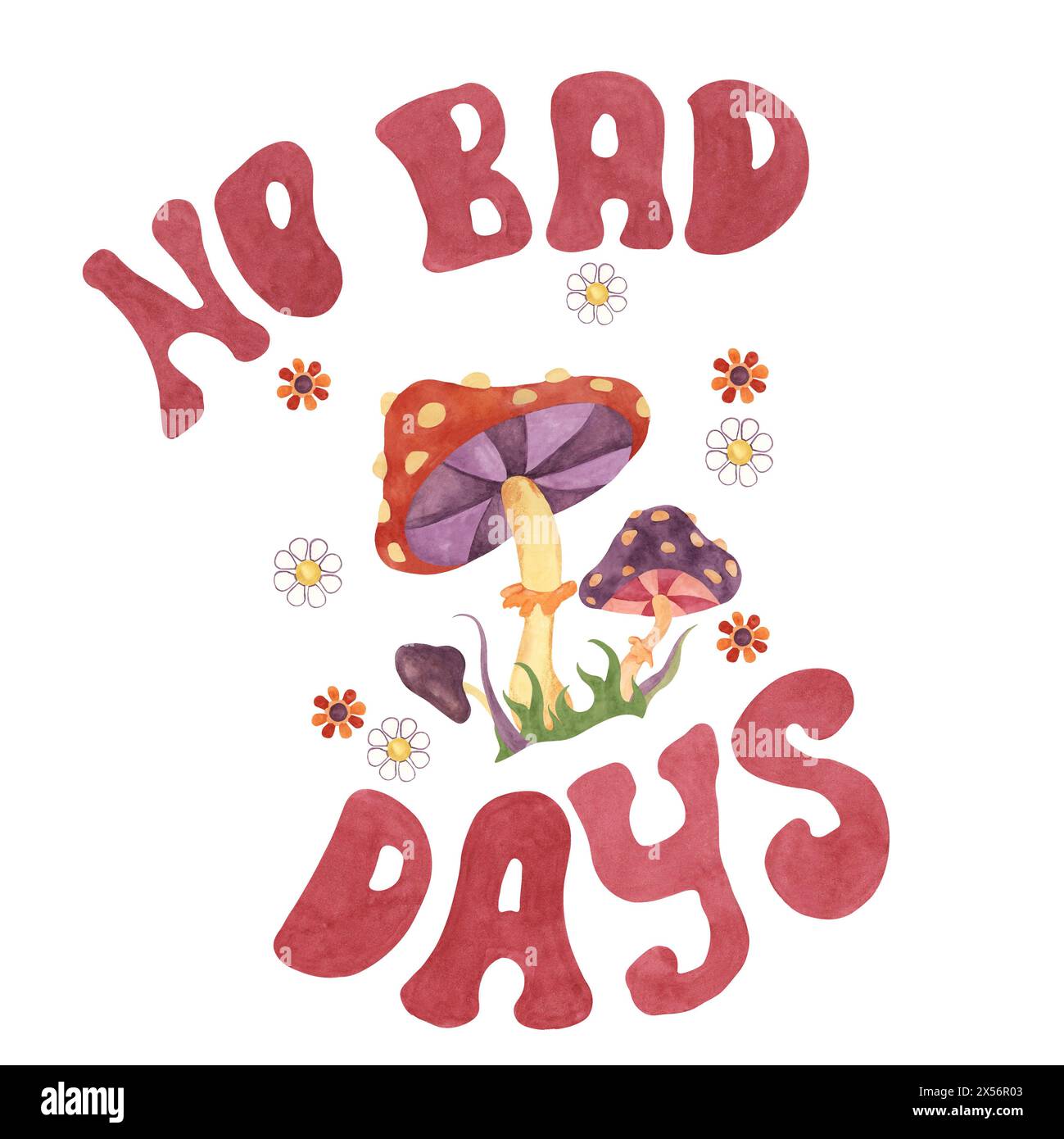 Womens No Bad Days Rainbow Vintage Hippie Graphic T-Shirt Womens No Bad Days Rainbow Vintage Hippie Graphic T-Shirt