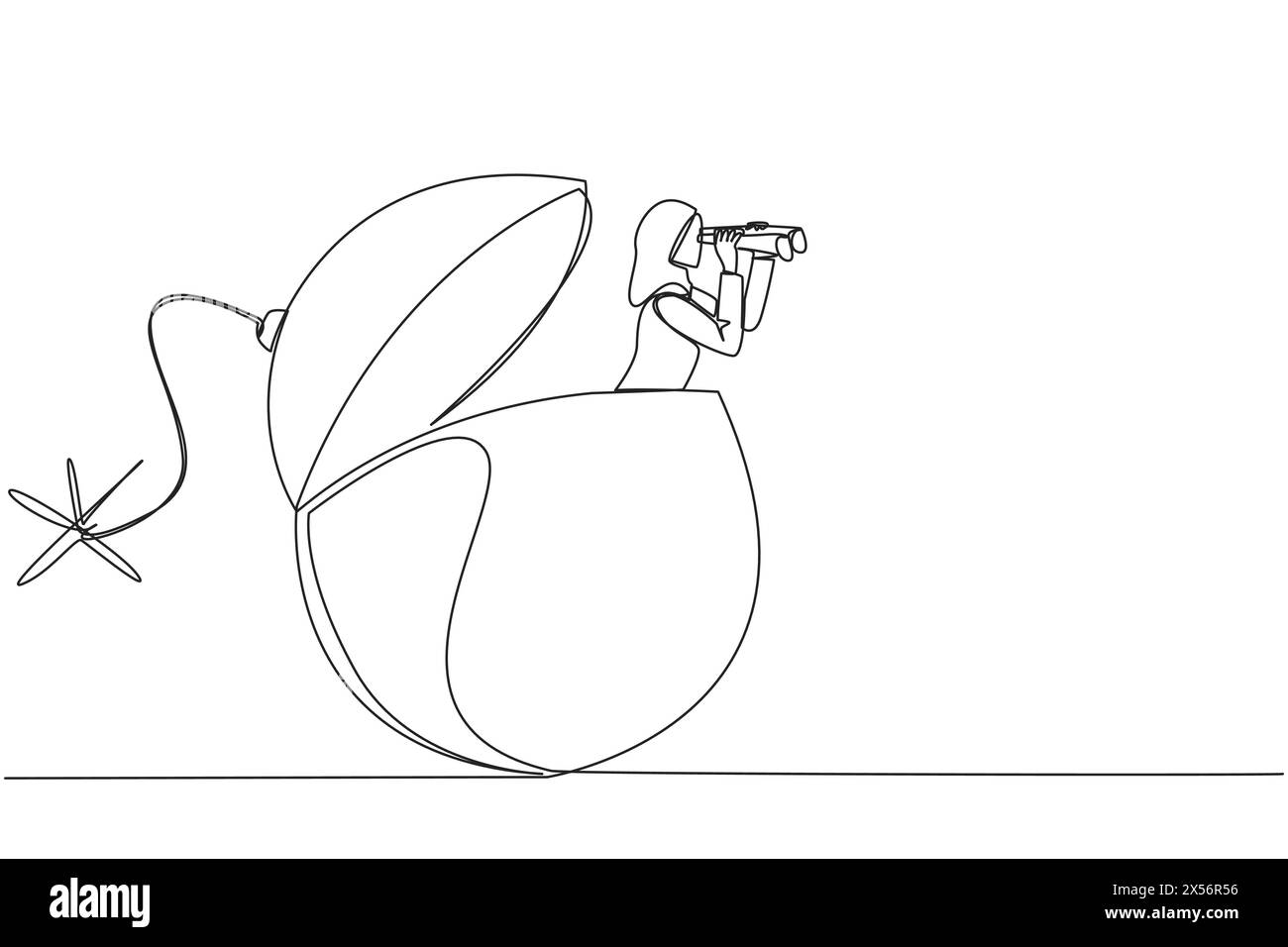 One continuous line bomb Stock Vector Images - Alamy