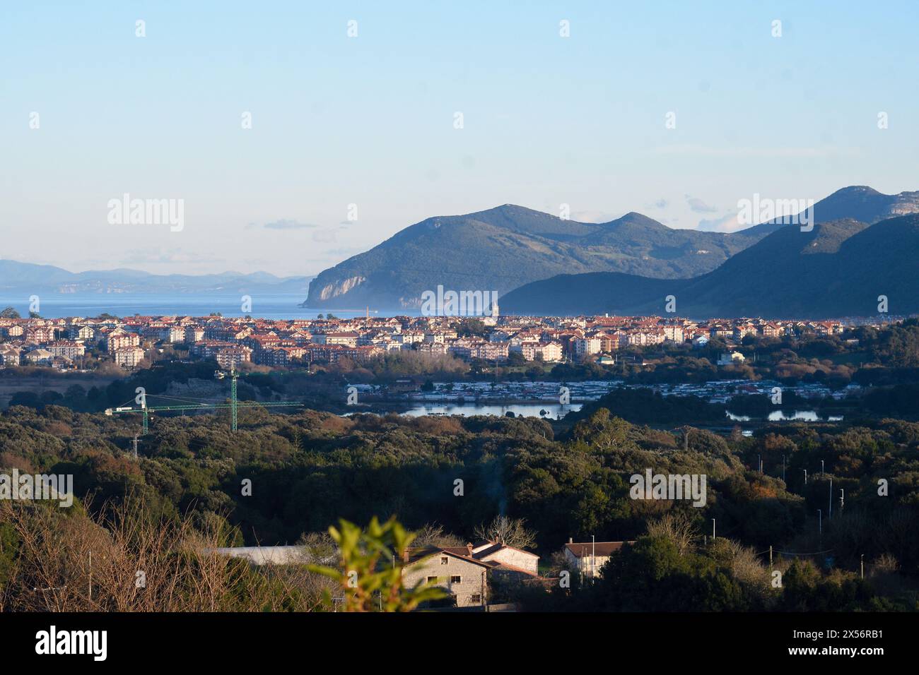 Panoramic view of Noja in Cantabria Stock Photo