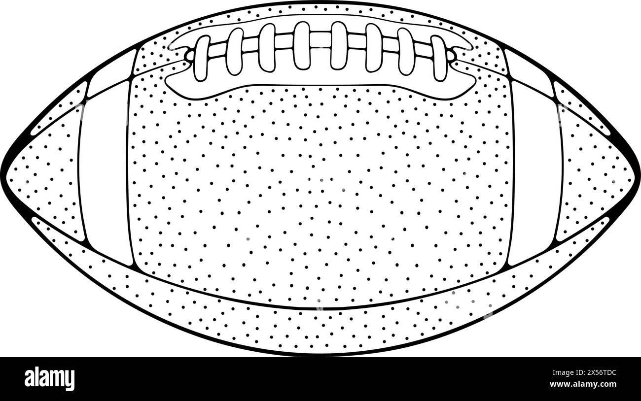 American football ball line art Stock Vector