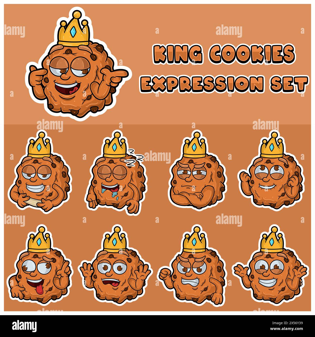 Cookies Expression set. Mascot cartoon character for flavor, strain ...