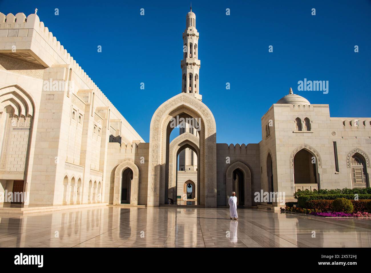 The beautiful Sultan Qaboos Grand Mosque, Muscat, Oman Stock Photo