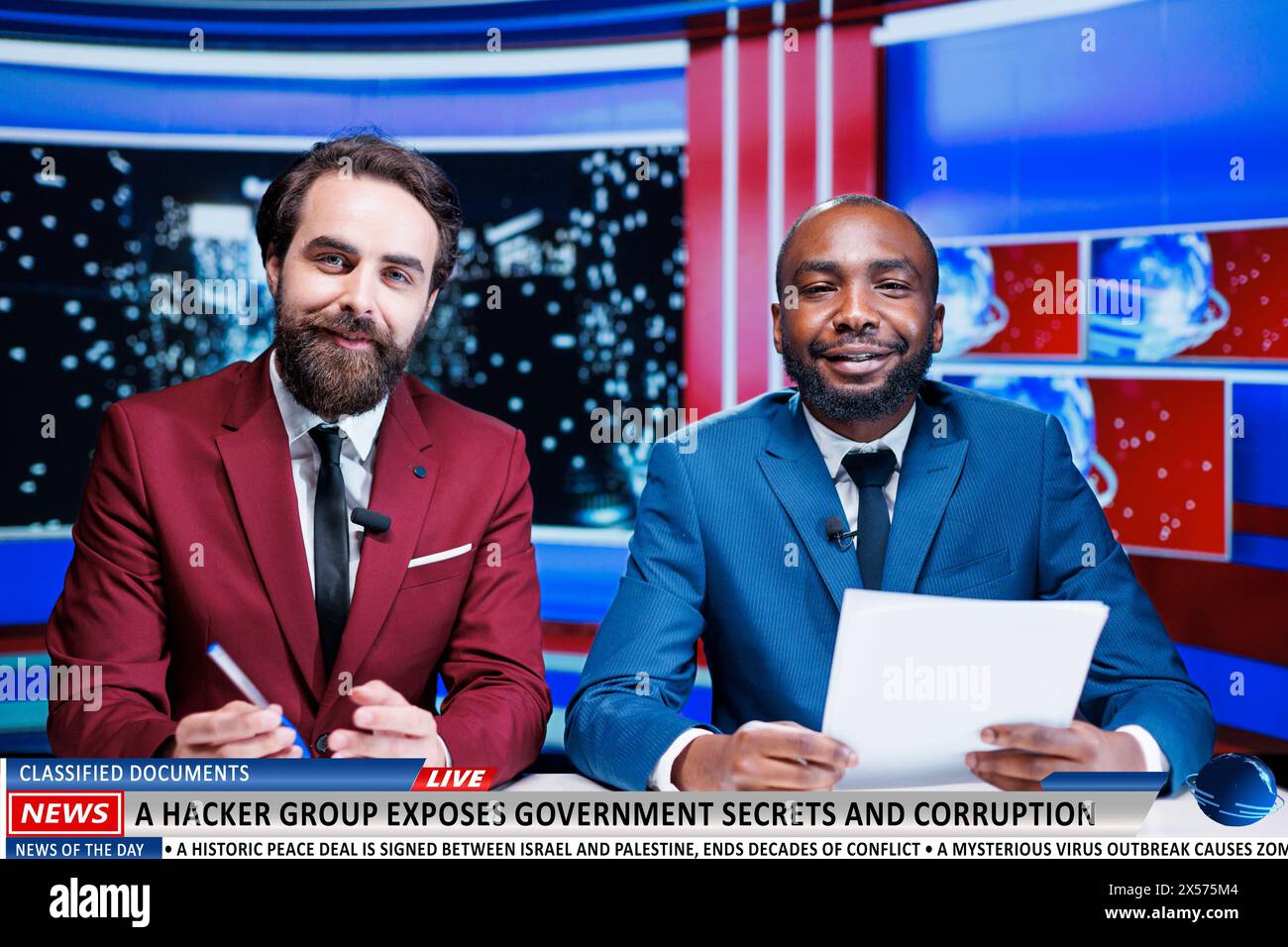 African news reporter team hi-res stock photography and images - Alamy