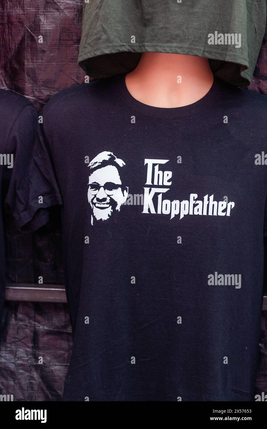 The Kloppfather Juergen Klopp t-shirt ,Liverpool ,UK Stock Photo