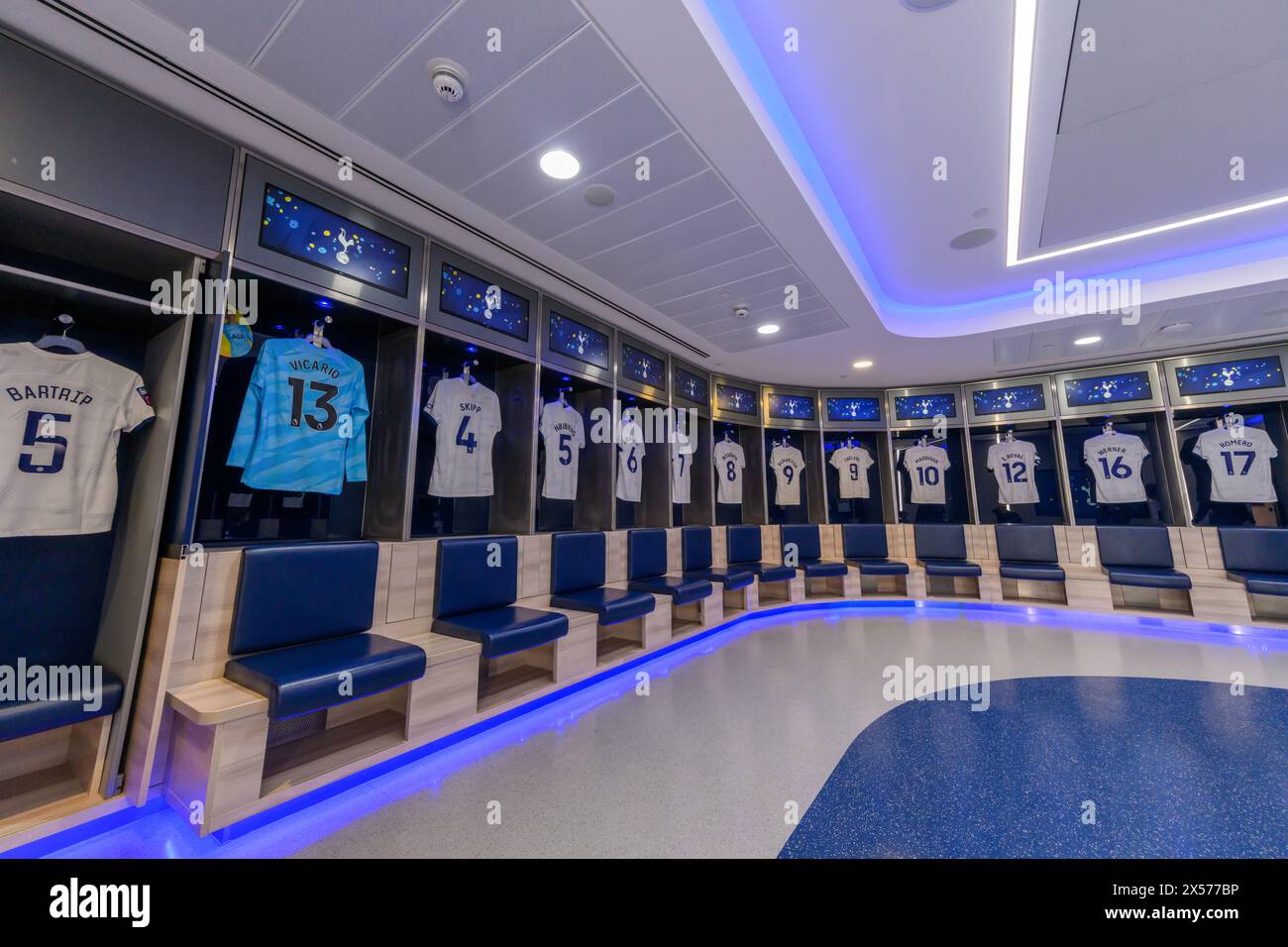 Tottenham Hotspur Football Club Stadium - Tottenham Hotspur Changing Room Stock Photo