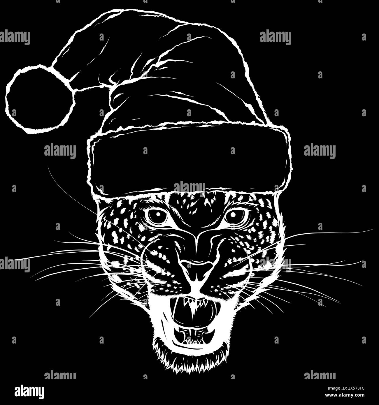 Cartoon snow leopard Black and White Stock Photos & Images - Alamy