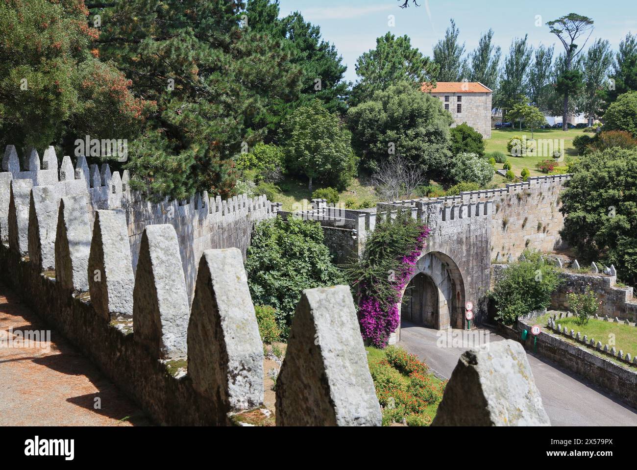 Monterreal castle, Baiona, Pontevedra, Galicia, Spain. Stock Photo