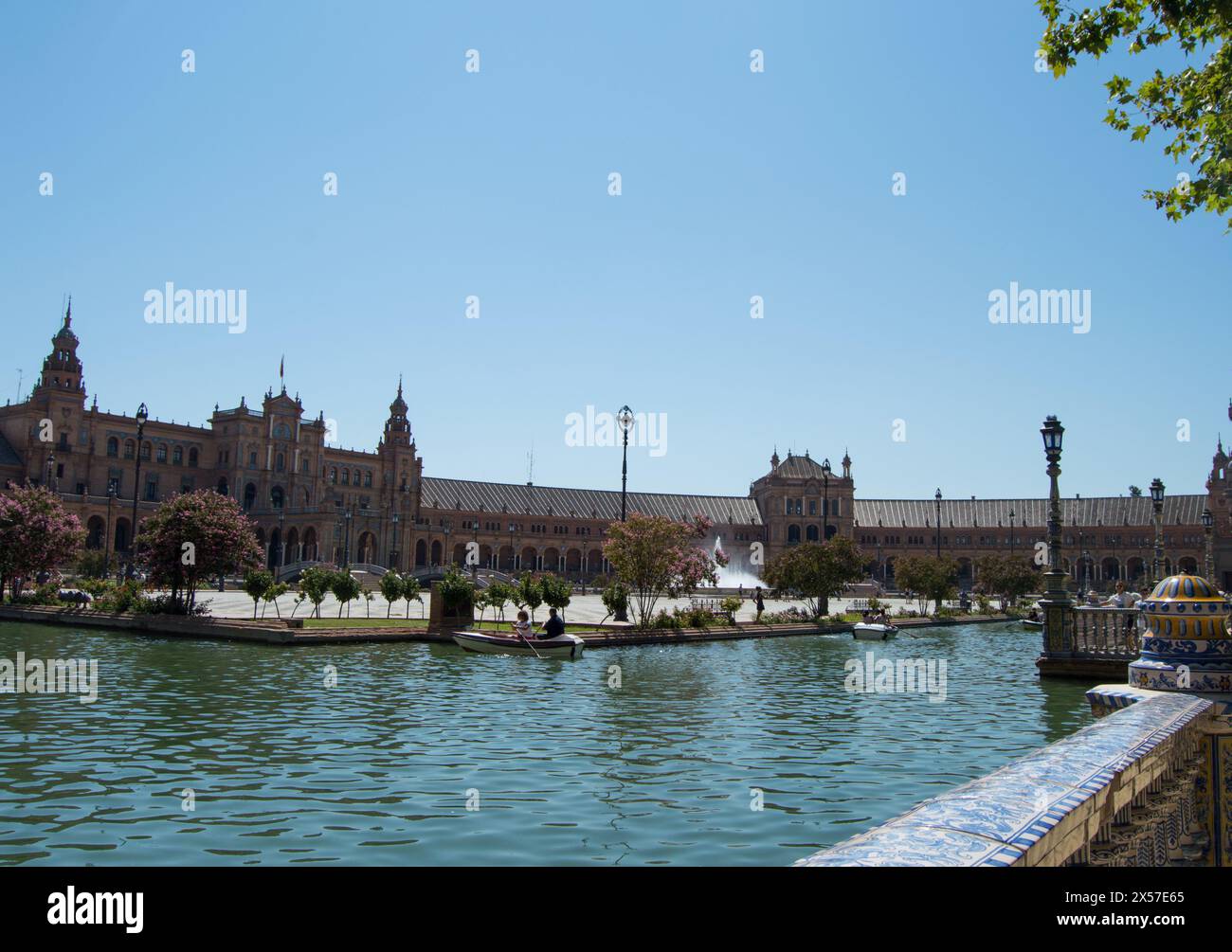 Sevilla's enchanting Plaza de España in Parque María Luisa, Spain. Stock Photo