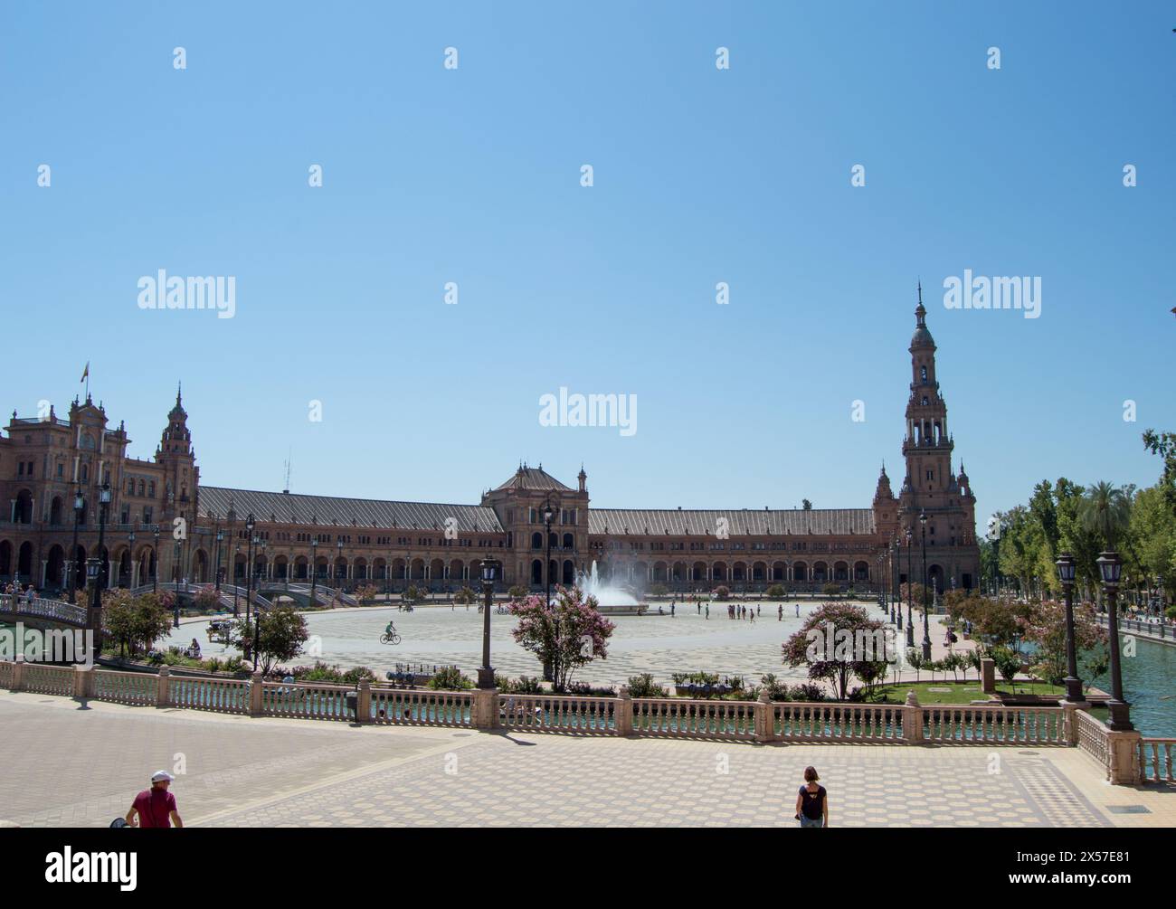 Sevilla's enchanting Plaza de España in Parque María Luisa, Spain. Stock Photo