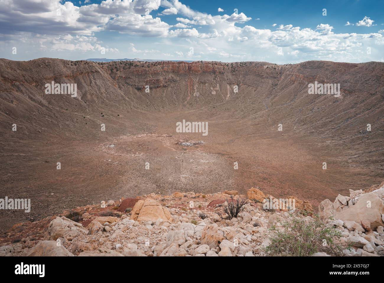 Meteor Crater, Barringer Crater, Arizona, USA, grand and isolated landmark. Stock Photo