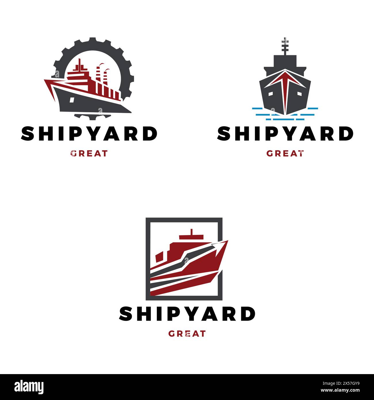 Set of Shipyard Icon Logo Design Template Stock Vector Image & Art - Alamy