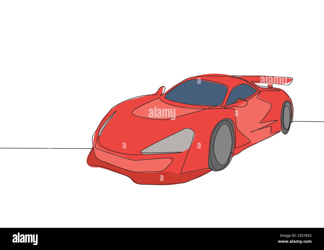 Single line drawing of racing and rallying luxury sporty car. Race ...