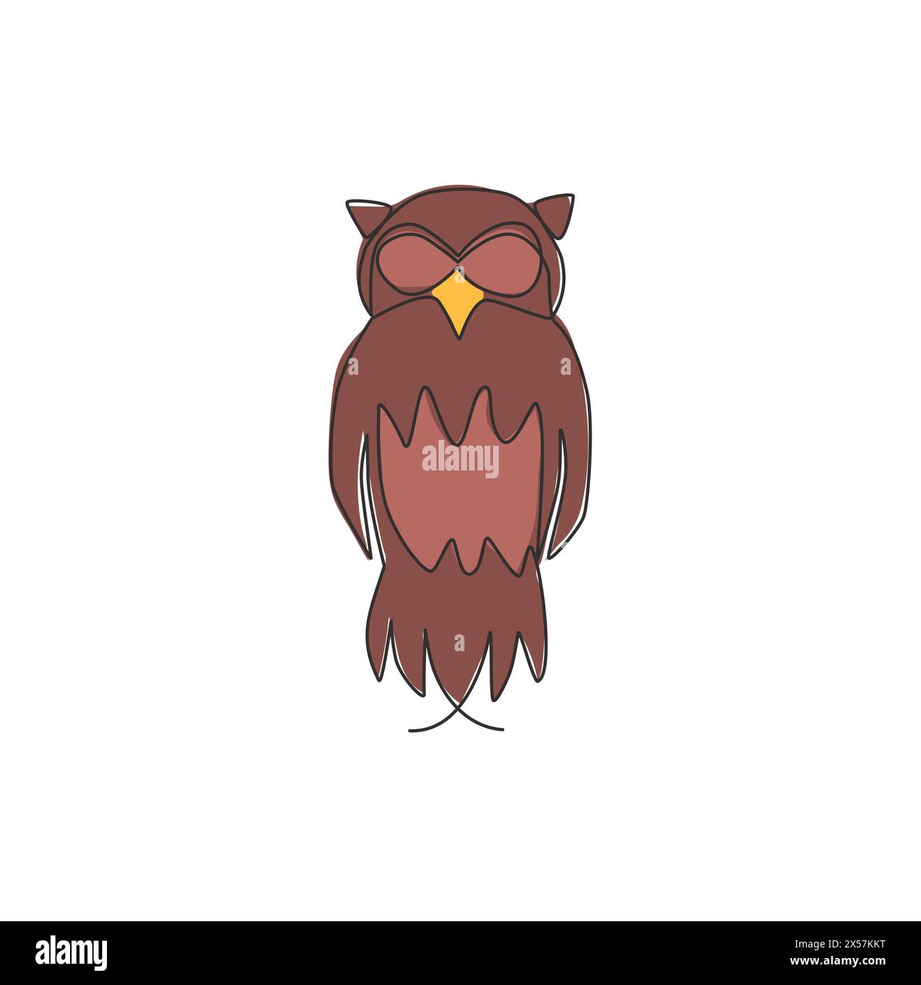 One continuous line drawing of cute owl bird for company logo identity. Symbol of education, wisdom, school, smart, knowledge, intelligent icon concep Stock Vector