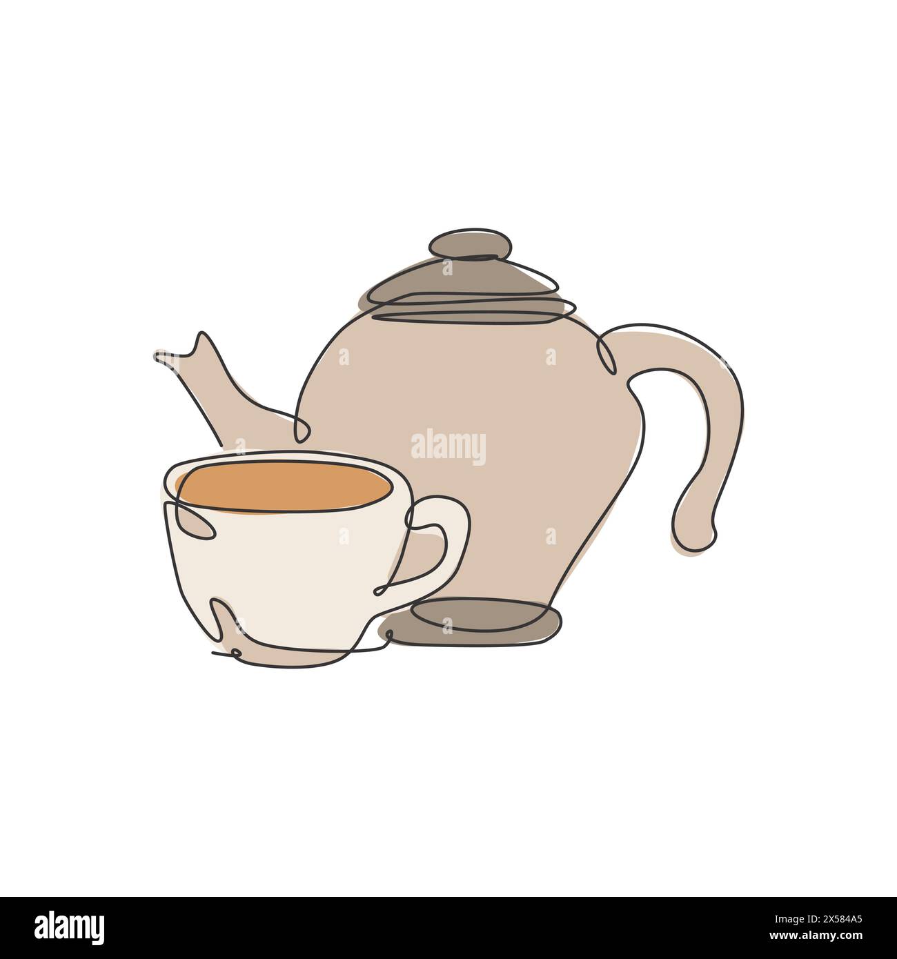 Asian tea time concept Stock Vector Images - Alamy