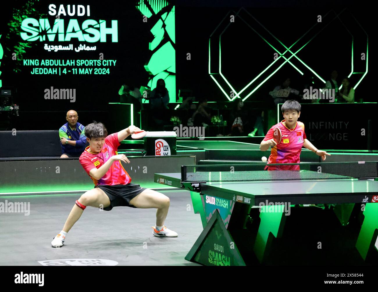 Jeddah, Saudi Arabia. 7th May, 2024. Wang Chuqin (L)/Sun Yingsha