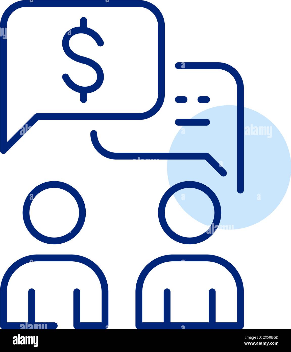 Users exchanging messages, dollar notification. P2P transaction proof. Pixel perfect vector icon Stock Vector