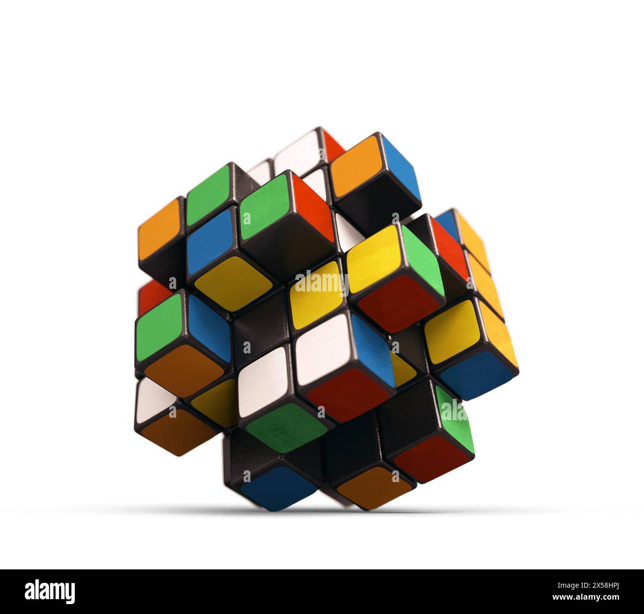 Colors Rubik's cube - logo. Abstract illustration Stock Photo - Alamy