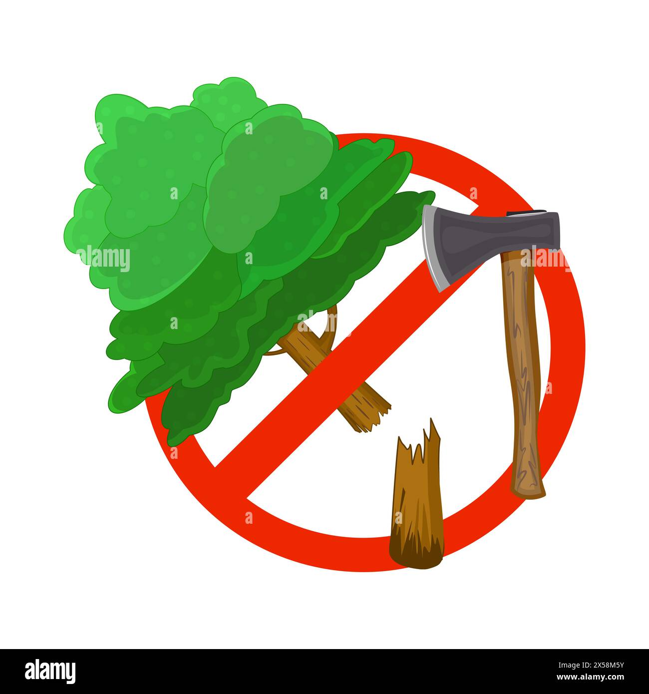 Stop deforestation Stock Vector Images - Alamy