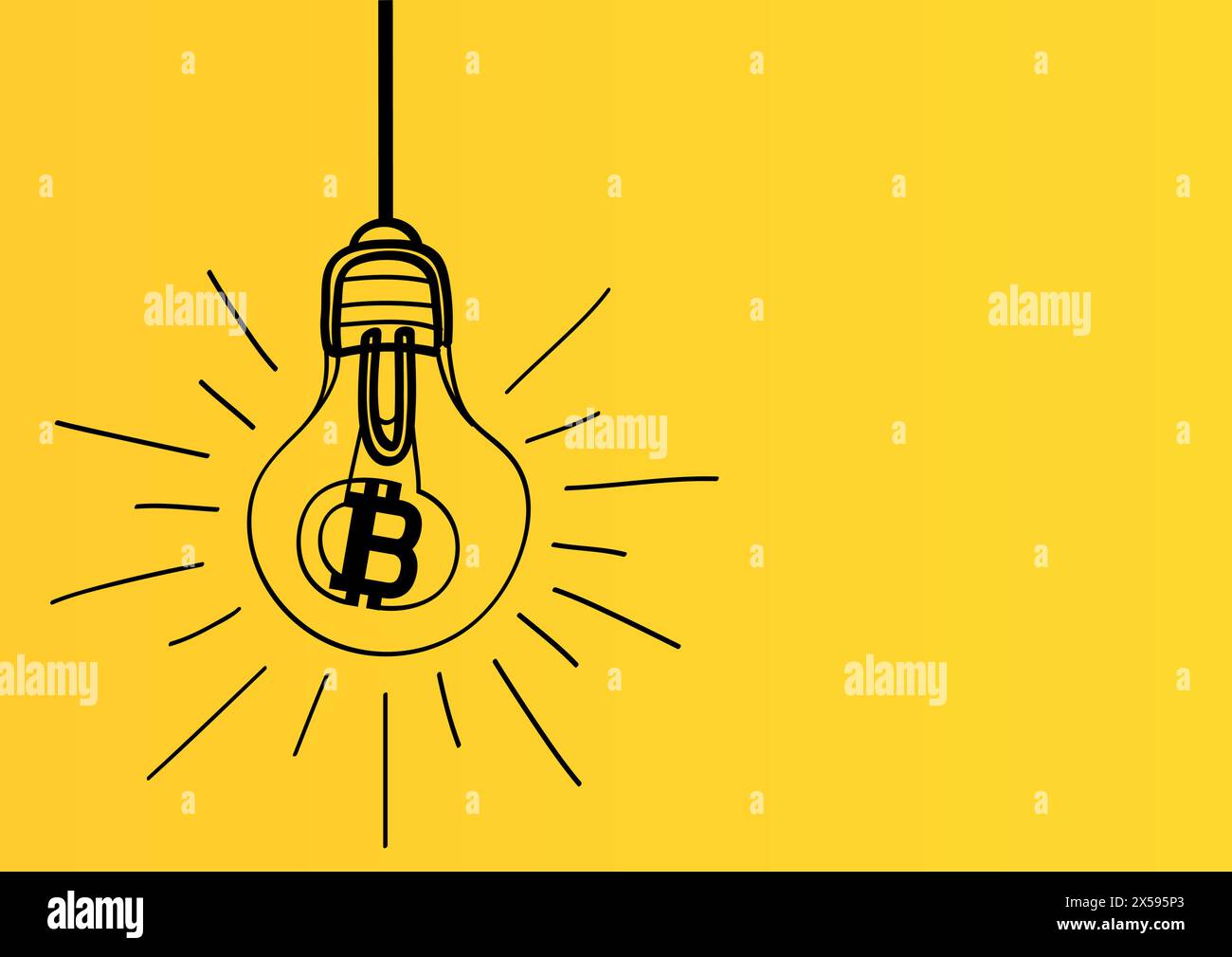 turn lights for crypto bitcoin Stock Vector