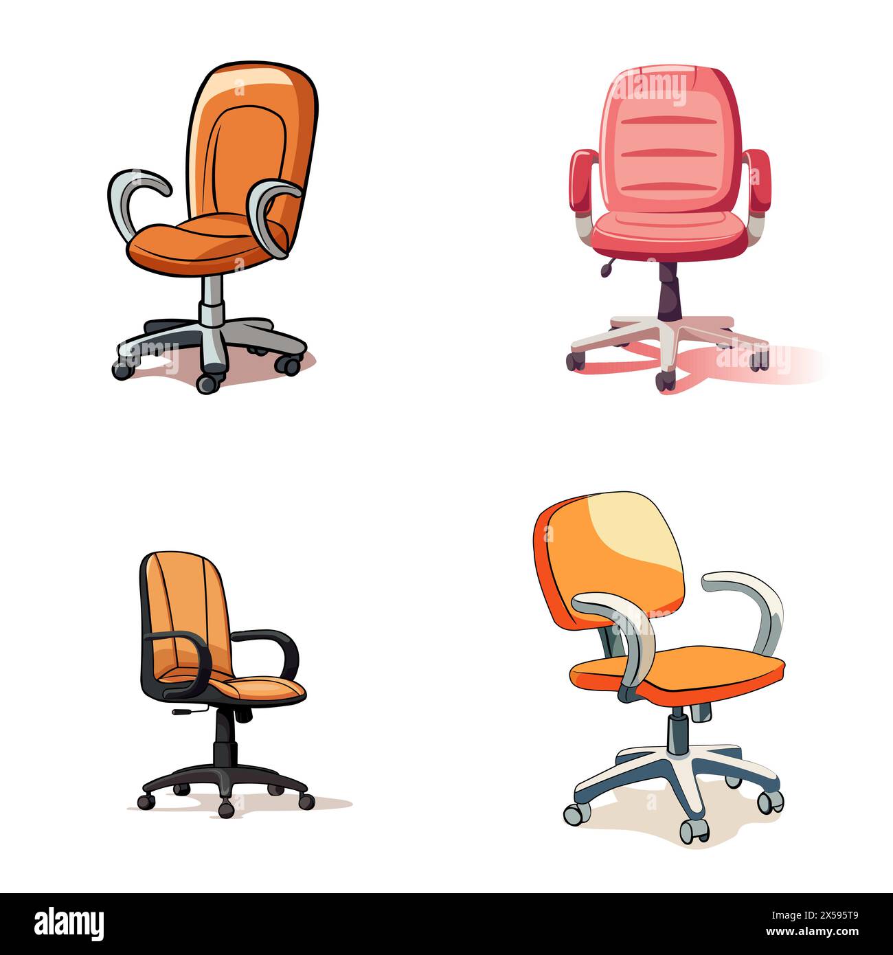 Set of office chairs Stock Vector Image & Art - Alamy