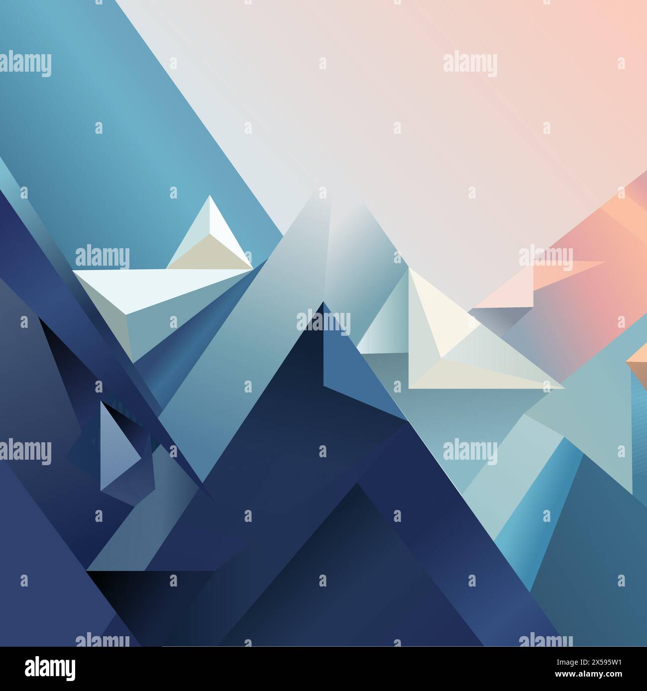 Geometric shapes background in blue tones Stock Vector