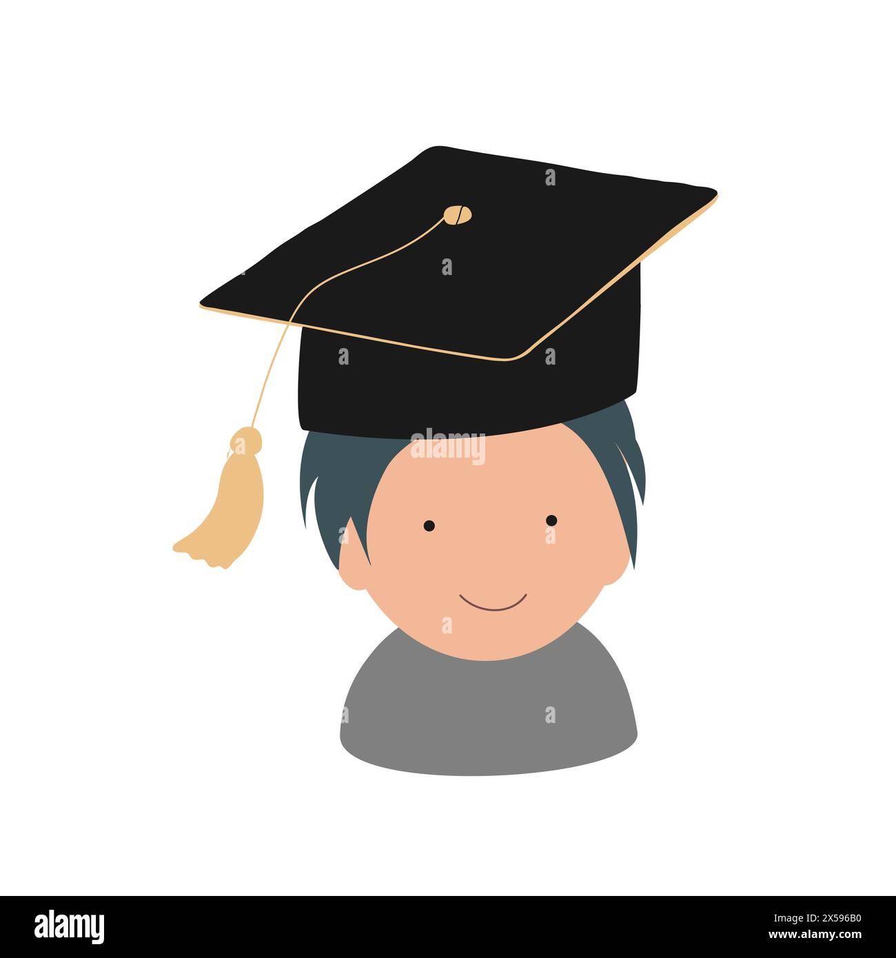 Happy cute little kid graduate from school. Smiling kindergarten boy in ...