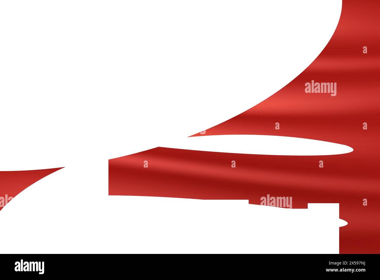 Vector texture of silk, satin, drapery fabric on luxurious background. Smooth shiny  material in red orange color. Stock Vector