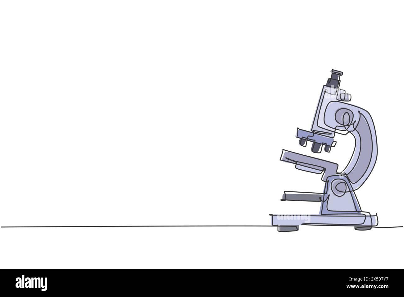 Single one line drawing of lab microscope to magnify bacteria size