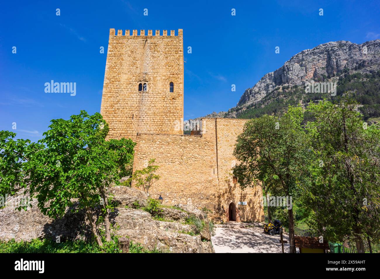 Castillo de la Yedra - castle of the Four Corners- Cazorla town, Natural Park of the Sierras de Cazorla, Segura and Las Villas, Jaén province, Andalus Stock Photo