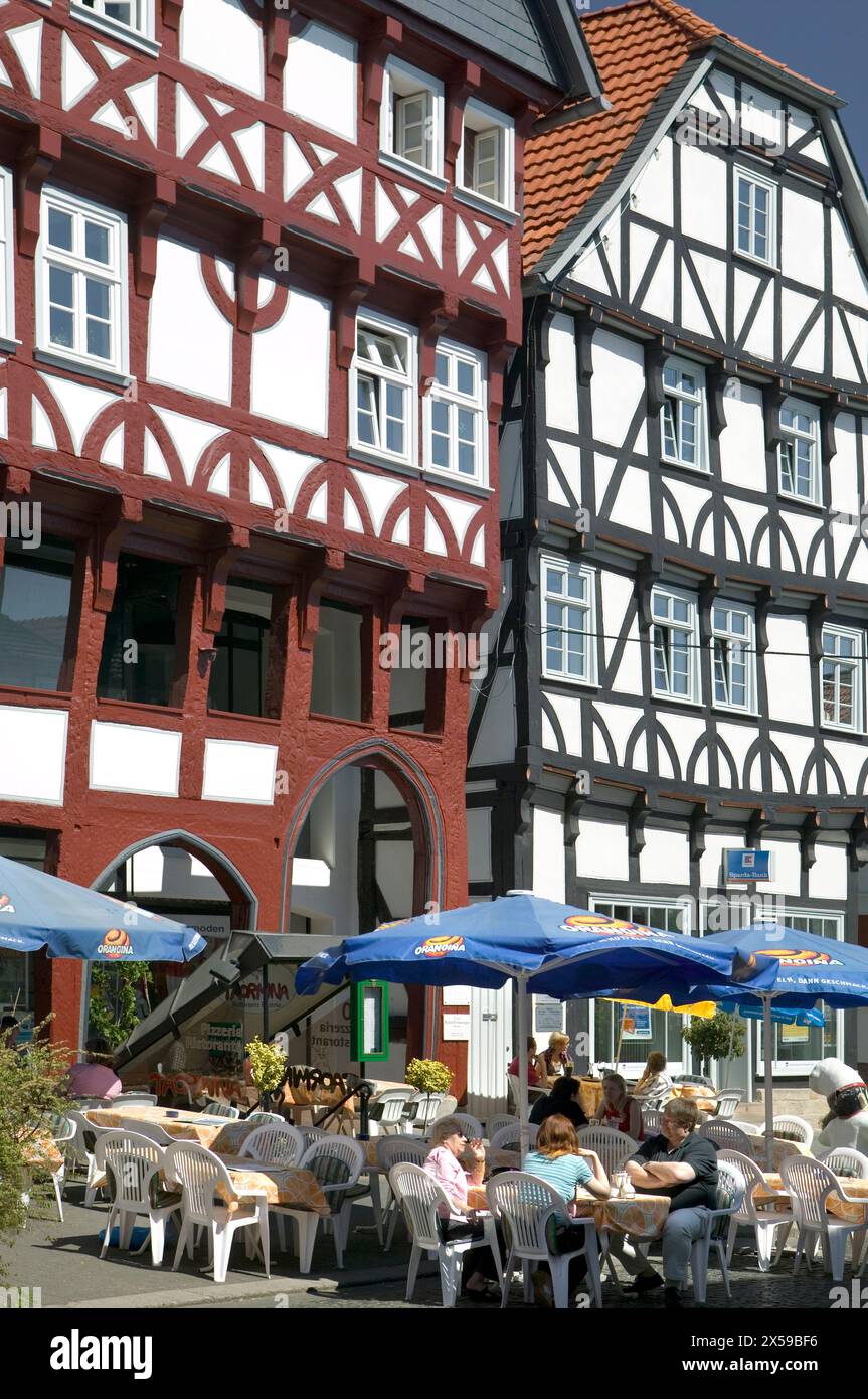 The marketplace of Fritzlar, Hesse, Germany, Europe Stock Photo