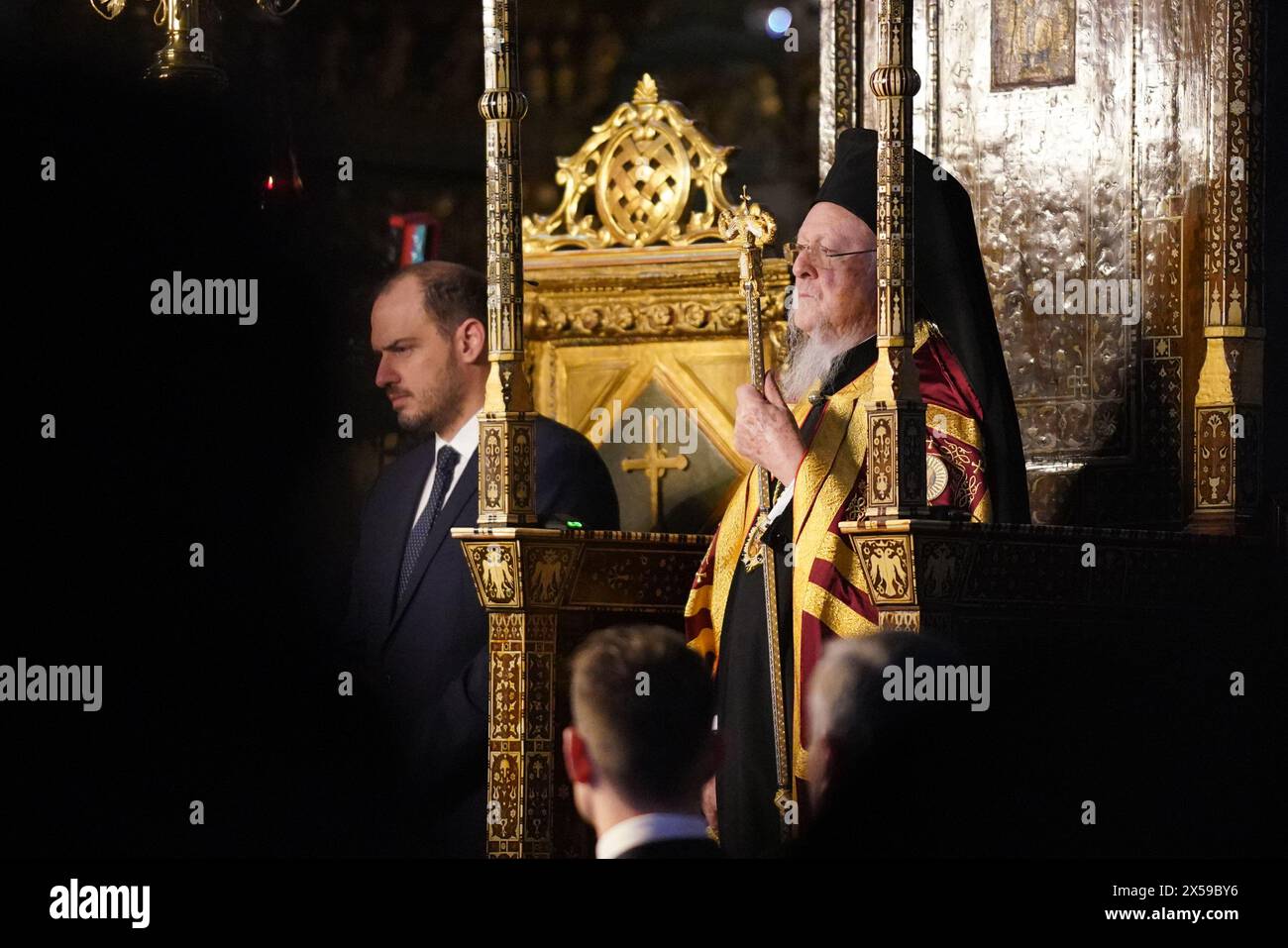 ISTANBUL, TURKEY - JANUARY 06, 2024: Celebration of Epiphany in Ecumenical Patriarchate of Constantinople, Istanbul Stock Photo