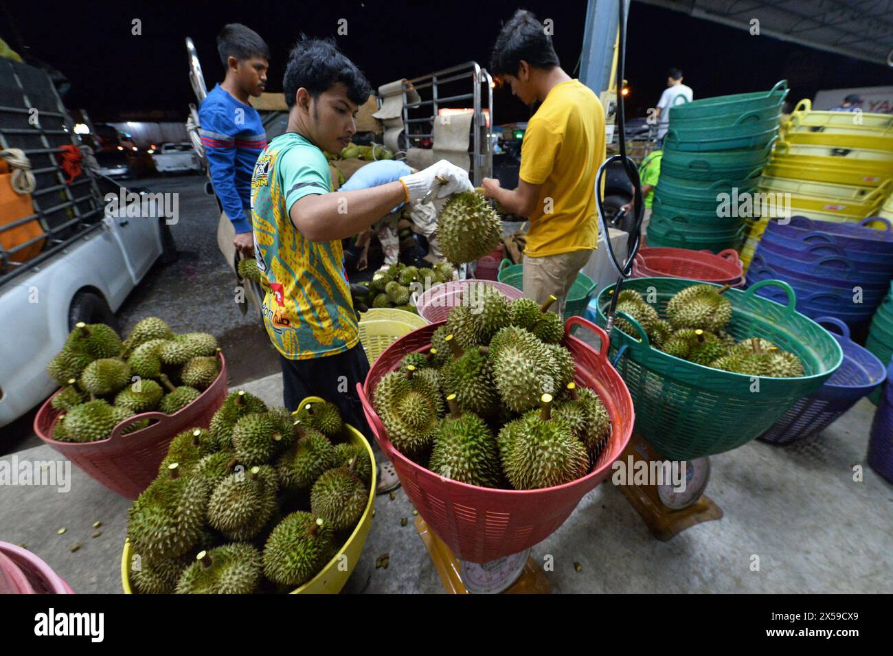 Durian Rind Processing Thailand chanthaburi durian hi-res stock photography and images - Alamy