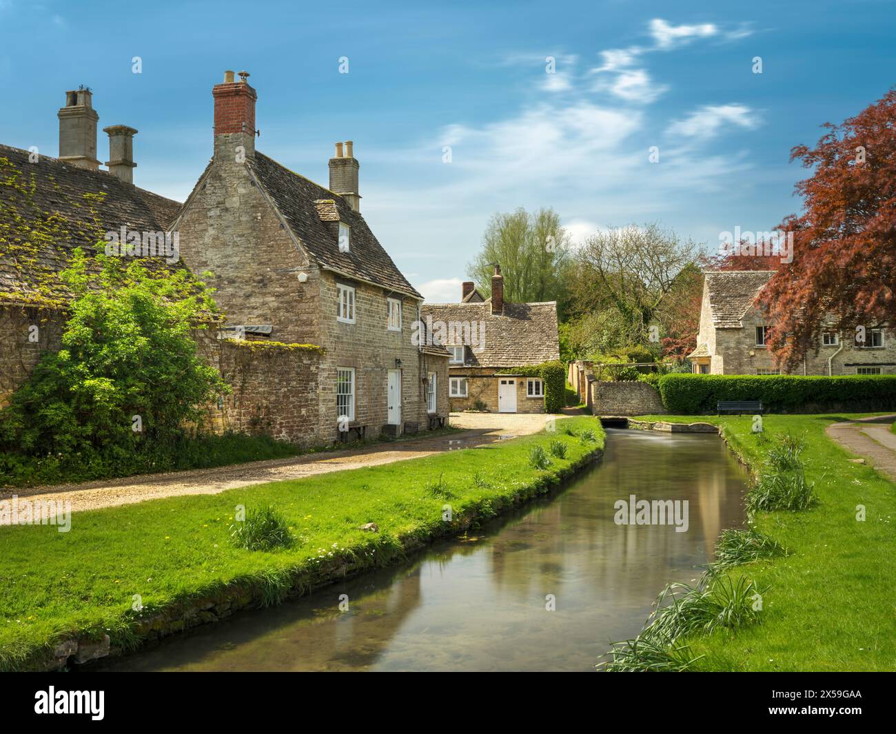 The River Thames entering the picturesque Wiltshire village of Ashton