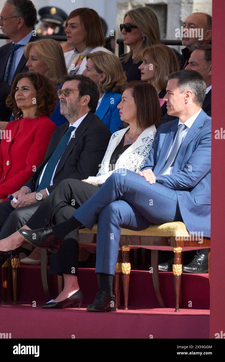 Madrid, Madrid, Spain. 8th May, 2024. Pedro Sanchez, Prime Minister, Francina Armengol attends bicentenary of the National Police at Royal Palace on May 8, 2024 in Madrid, Spain (Credit Image: © Jack Abuin/ZUMA Press Wire) EDITORIAL USAGE ONLY! Not for Commercial USAGE! Stock Photo