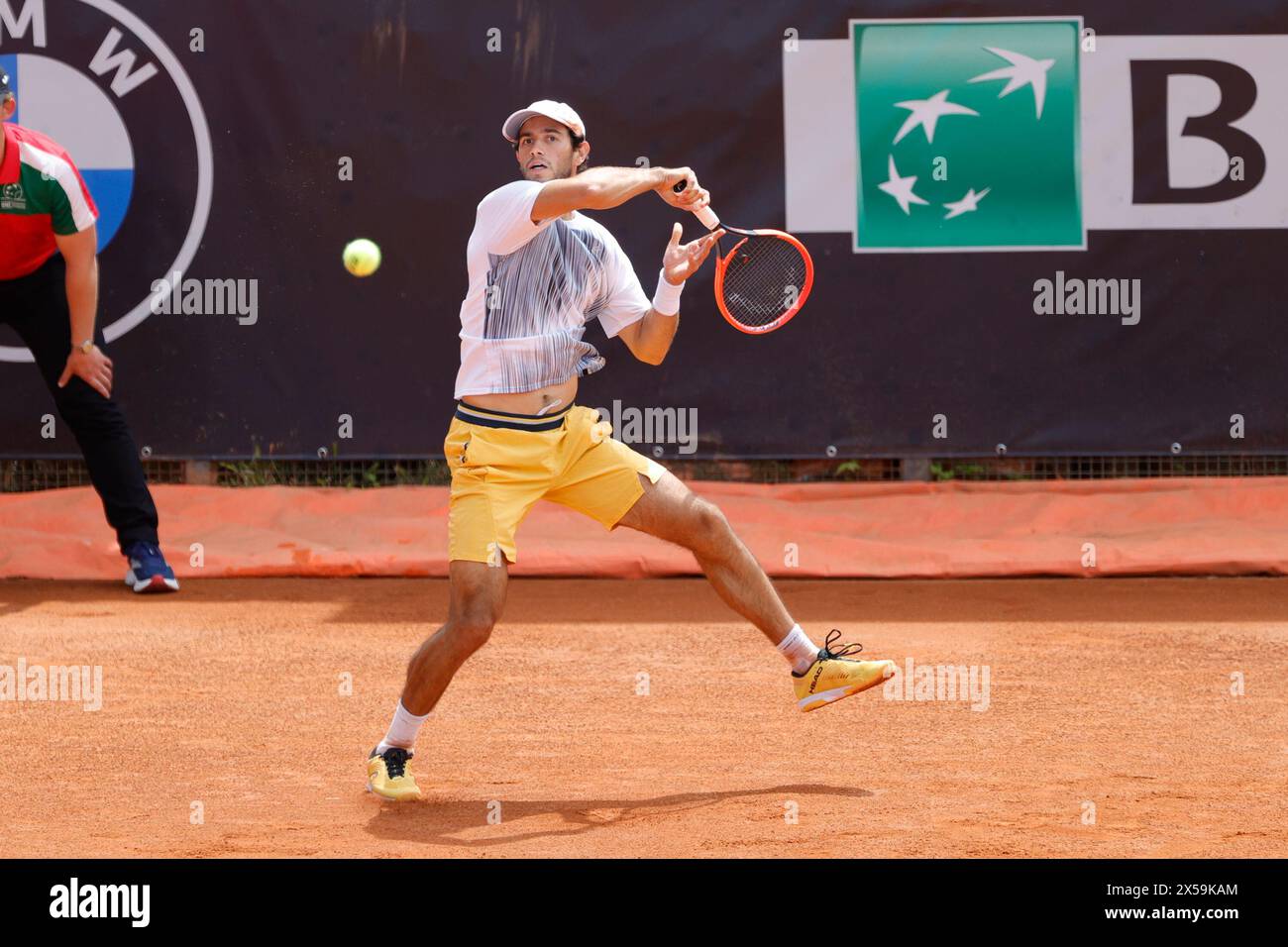 Rome, Lazio, Italy. 8th May, 2024. Pedro Martinez (ESP) is playing during the first round match against Nuno Borges (POR) on day three of the Internazionali BNL D'Italia 2024 at Foro Italico on May 08, 2024 in Rome, Italy. (Credit Image: © Ciro De Luca/ZUMA Press Wire) EDITORIAL USAGE ONLY! Not for Commercial USAGE! Stock Photo